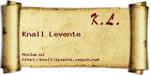 Knall Levente névjegykártya
